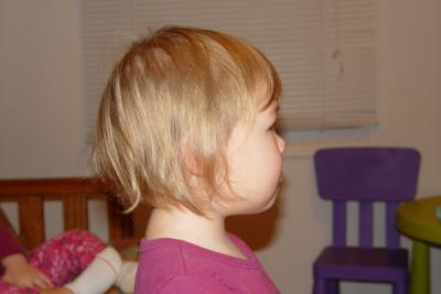 Reagan's first hair cut