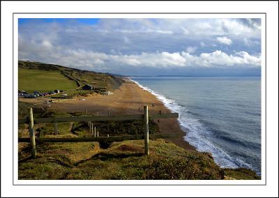 Chesil and Portland from Hive beach, West Dorset