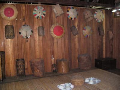 Inside the Orang Ulu communal house