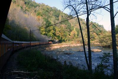 Engine pulling the train