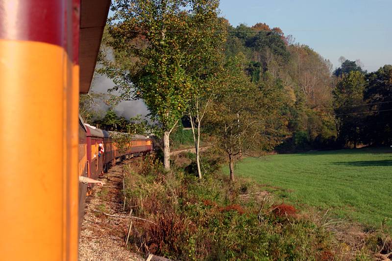 Looking toward the front of the train