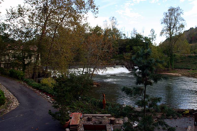 Looking from our front door toward the dam