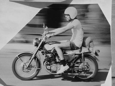 Jeff Knapp and his Honda 305 Super Hawkphoto by Mike Payne 1974
