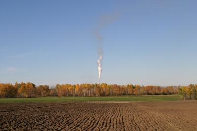 Field and smoke from edge of park