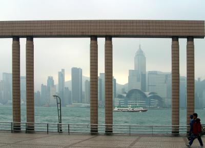 View from Kowloon across the Victoria Harbor
