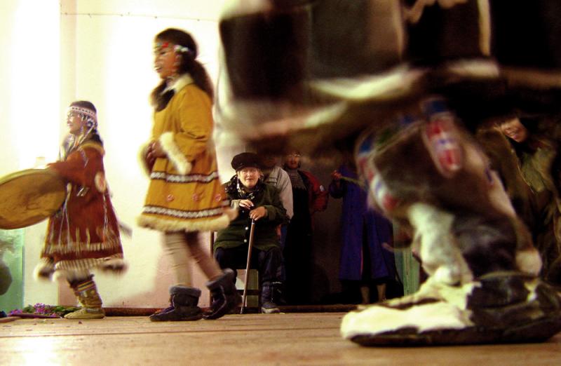 Dance performance, Tymlat Bay, Russia, 2002