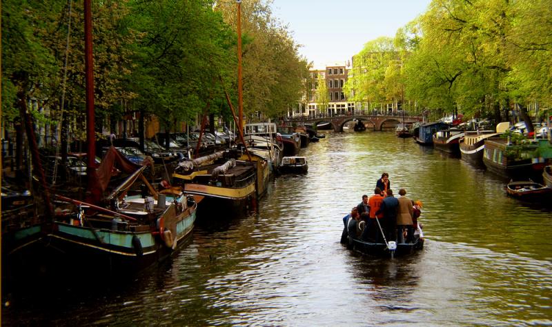 Evening on the canal, Amsterdam, Holland, 2003