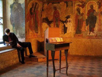 Church singer at rest, Jaroslavl, Russia, 2003