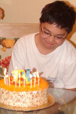 nice yellow cake-for his13th BDAY!!