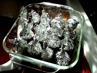 foil wrapped onions for baking