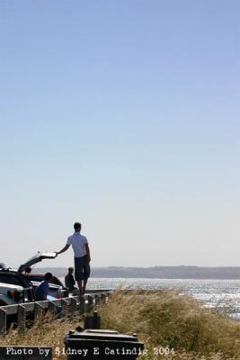 Checking out the surf in Smith's Beach, Phillip Island