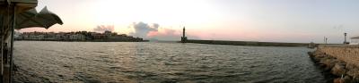 Sunset over Chania harbour