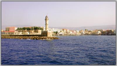 Chania lighthouse view from the sea