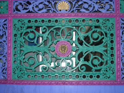 Painted Victorian ironwork on the old Smithfield Markets (now offices).