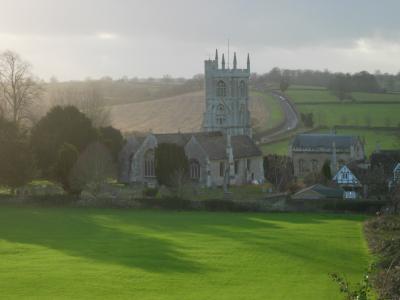 A closer view of the church.
