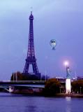 PARIS, France – Sunday March 31, 2002 – 3 :46pm GMT – by Fox Mulder
Although weather was bright and clear, a blue dark ghostly haze started to come over the place, as a deafening buzzing started. Reports described people covering their mouths to avoid inhaling the substance and many airline flights were canceled.
The cloud was dramatically visible over the Paris area in a March 31 image made by a NOAA satellite.
Day light started to fade dramatically
In a deafening roaring, a strange large, bright object appeared in the western sky, brighter than Jupiter or Mars, moving east at a high rate of speed. As guided by the torch of the liberty statue, the bulb shaped object approached rapidly, ending its trajectory at meters from the statue. At 3:55pm GMT, It abruptly disappears, for no apparent reason.