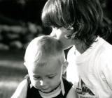 black and white, children, portrait