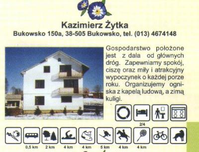 Need a place to stay, while visiting? Note the symbols, which include some recreational activities available in the area.
