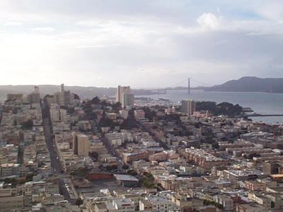 from Coit tower towards Golden gate