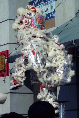 Lion Dancing at Chinese New Year in Penang, Malaysia