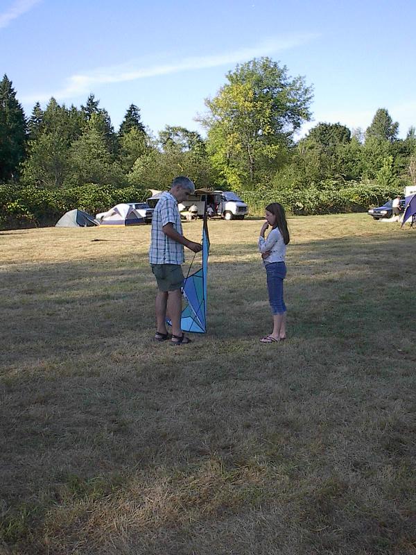 101 Jack Boyer prepares to fly his kite.