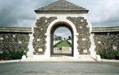 Gate into Tyne Cot Cemetery  Passendale.