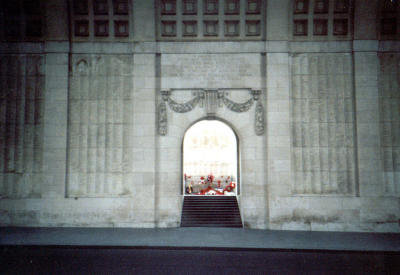 Menin Gate Hall: The pannels contain 55,000 names of the missing.