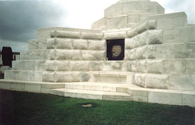 Tyne Cot: The Cross of Sacrifice is build over a German block house