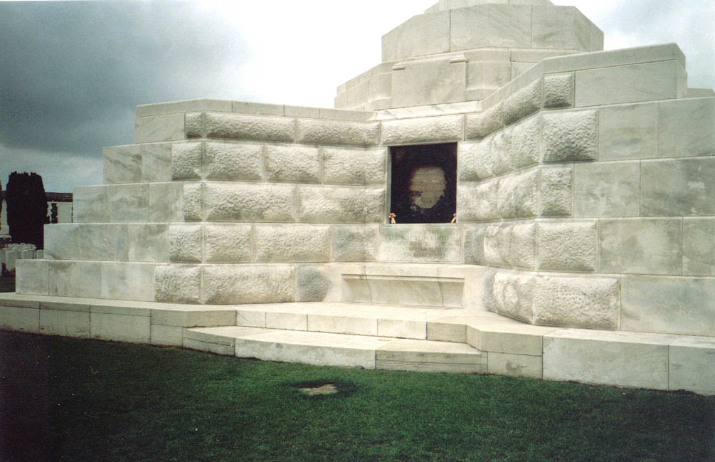 Tyne Cot: The Cross of Sacrifice is build over a German block house