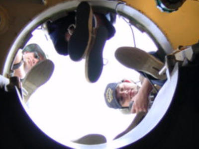 Feet hanging