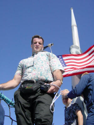 On the deck going to Pearl Harbor