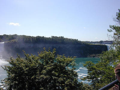 American Falls left, Niagara Falls on right