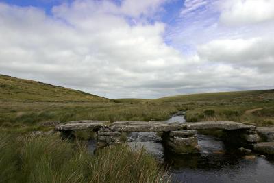 Clapper bridge near Sittaford Tor