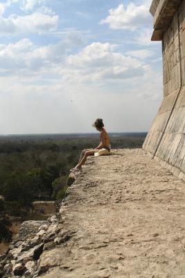 Tourist taking a break