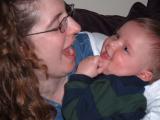 Mommy and Max laughing
