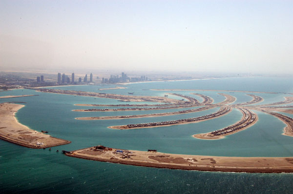 Palm Jumeirah aerial view from 1500 ft