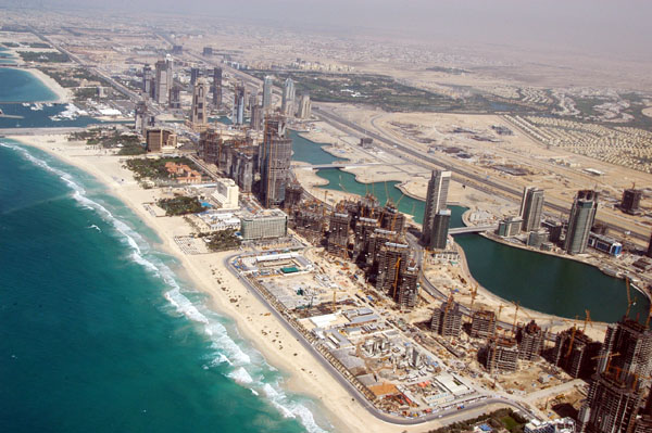 Aerial of the Jumeirah Beach Residence construction