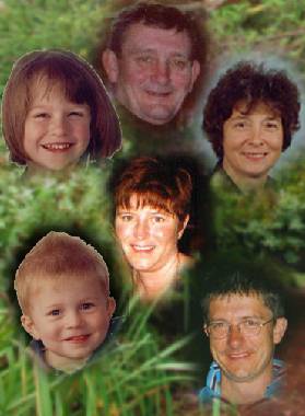 Photos were all from around 2001.
We've all aged since then!
And now in March, 2004, my Photoshop talents have improved also.
Must do another one.