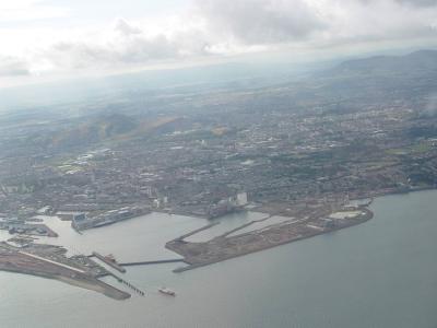 This was our first view of Edinburgh from the plane.  Our hotel is located next to the Ocean Terminal.