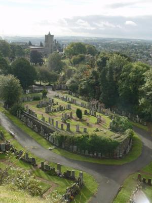 View of the Cemetery from high walls of Stirling Castle