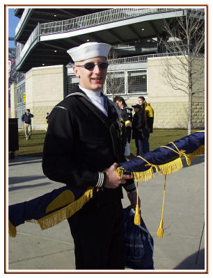 A member of the color guard.