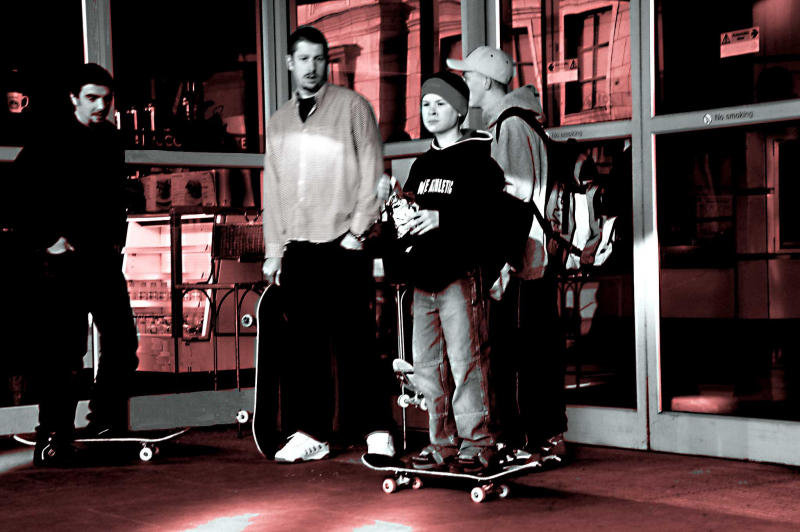 London kids....(these kids were appearing in a skate board video and gave me their permission to put this on the internet)