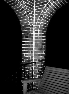 Front Porch at Night B&W