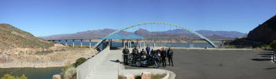 Roosevelt Bridge with riders panorama