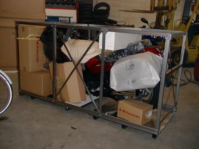 Pallet stripped of cardboard.