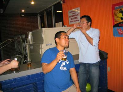 Tim loses a frame and has to down the beer