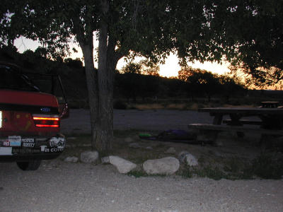 sleeping at a picnic table