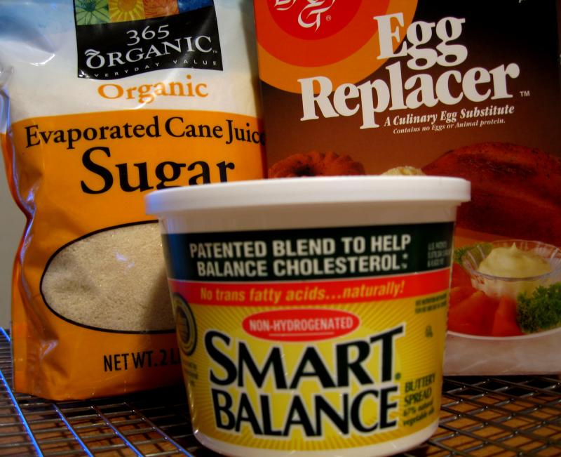 Sugar, Egg Replacer & Non-Hydrogenated Margarine