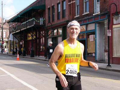 Big smile for the camera while running through the Old City