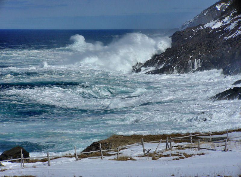 Surf pounding ashore at Pouch Cove
